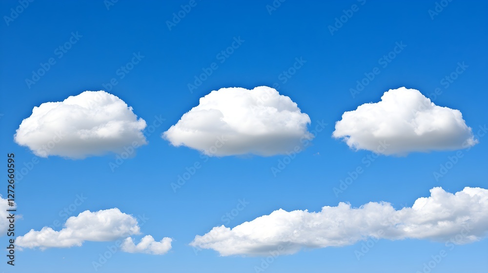 Fototapeta premium Serene Baby Blue Sky with Gentle White Clouds in High Quality