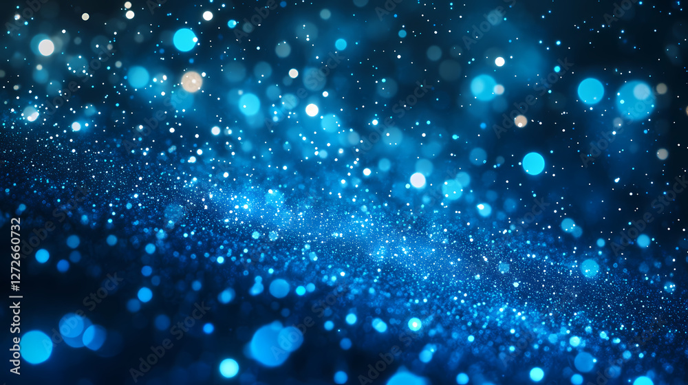 Fototapeta premium Captivating abstract blue sparkling particle background for creative design. Glowing Abstract Patterns. Illustration