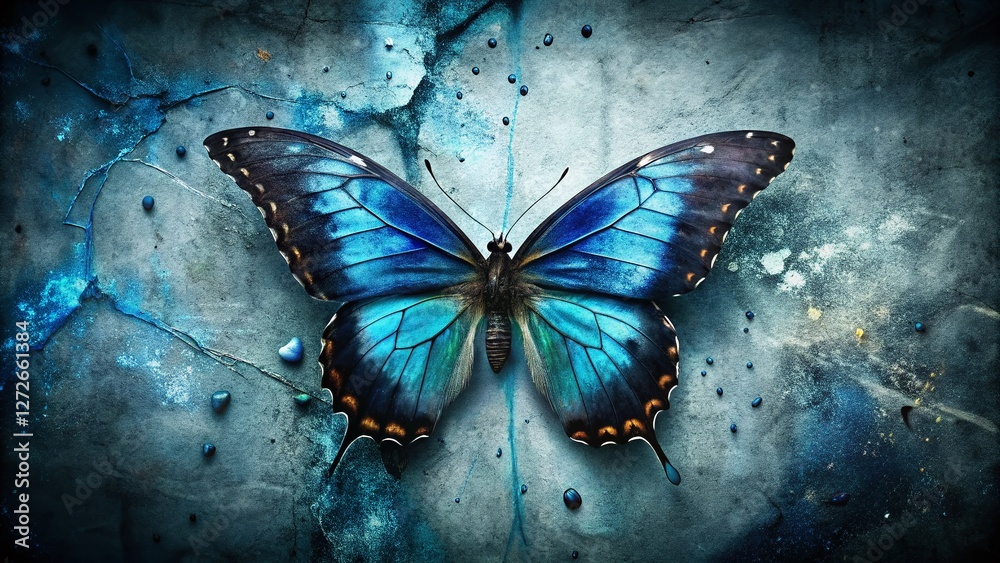 Surreal Urban Exploration: Ulysses Butterfly on White Surreal Urban Exploration: Ulysses Butterfly on White