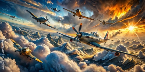 Surreal WWII Airplane Dogfight:  Melting Skies, Twisted Metal, Epic Aerial Combat