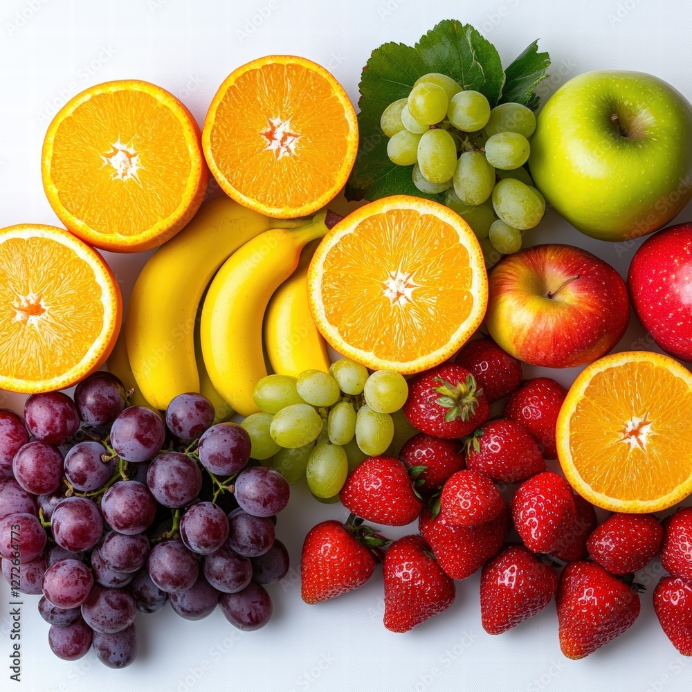 Fresh fruits and vegetables on a plate Fresh fruits and vegetables on a plate