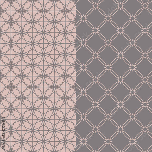 Seamless vintage geometric patterns. Abstract geometric circle graphic design pattern. Vector illustration for fabric textile wrapping paper background.