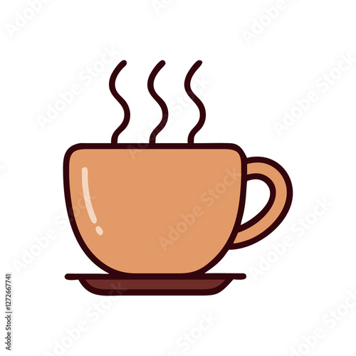 Breakfast steaming coffee mug