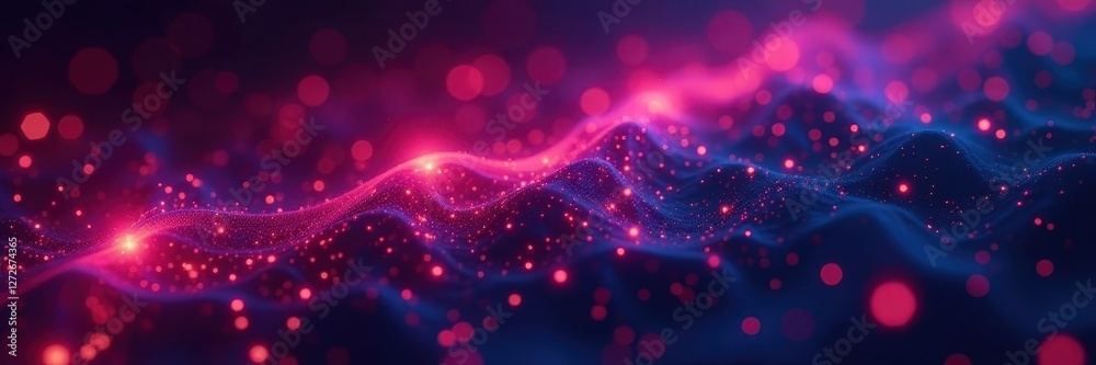 Glowing geometric shapes, binary code streams, information, code Glowing geometric shapes, binary code streams, information, code