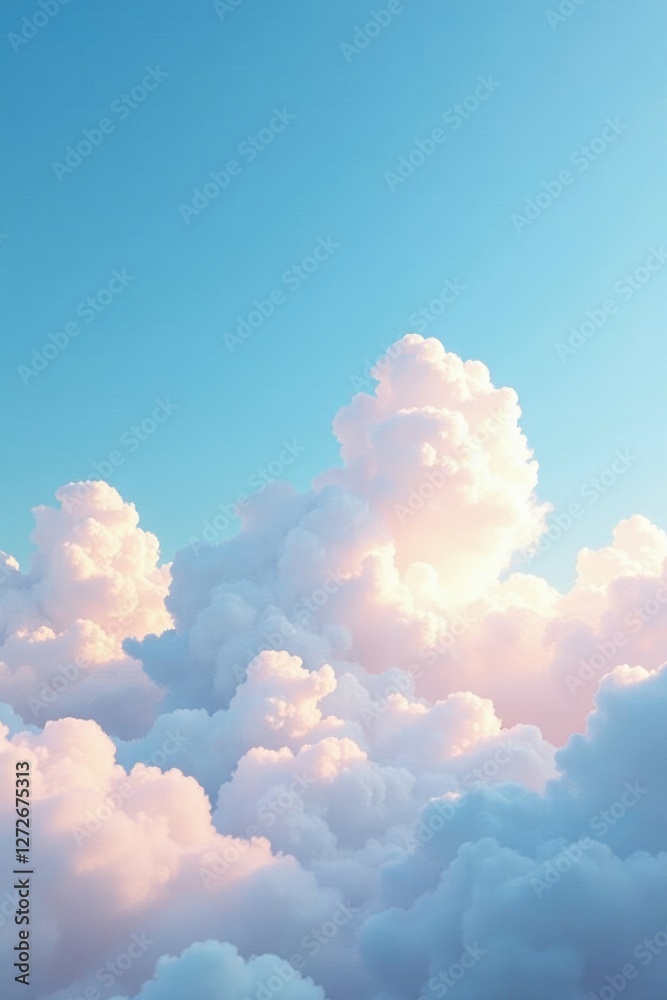 Ethereal and surreal cloud formations against a pale blue sky, photography, nature Ethereal and surreal cloud formations against a pale blue sky, photography, nature