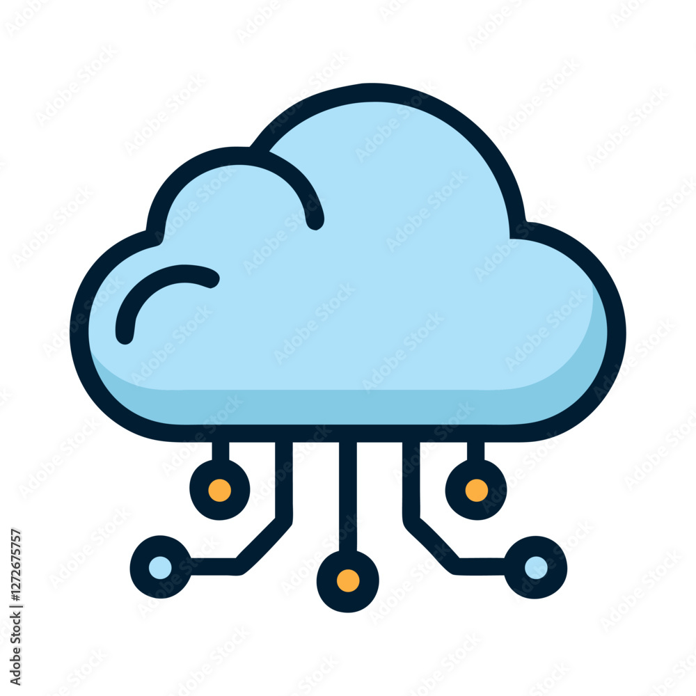 Telecomunication cloud network icon Telecomunication cloud network icon