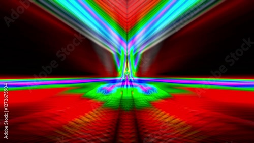 A mesmerizing, high-energy colorful abstract animated VJ loop background, pulsating with vibrant, ever-shifting hues and intricate geometric patterns, psychedelic art, geometric shapes, seamless loop