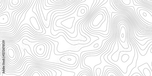 Abstract topography contour map line and modern wavy map line design, digital print terrain lines texture vector white background. 