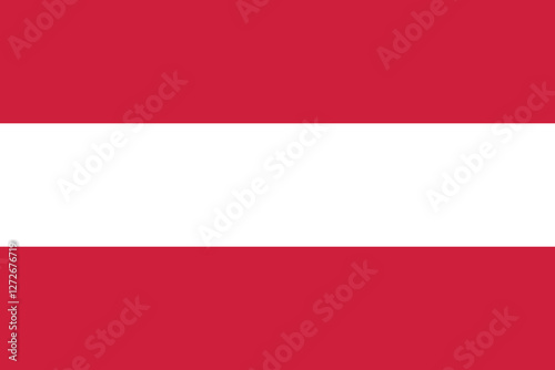 The flag of Austria. Flag icon. Standard color. Standard size. A rectangular flag. Computer illustration. Digital illustration. Vector illustration.