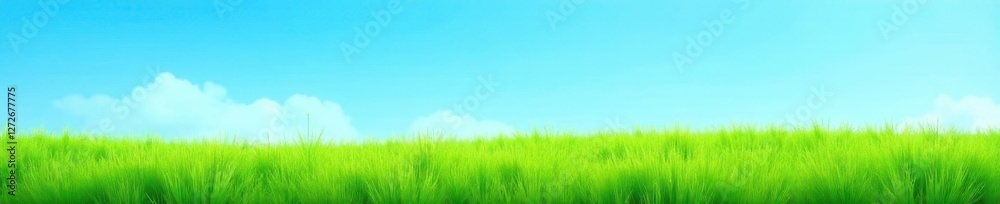 Vibrant green grass texture, clear blue sky backdrop , world, fresh, photo Vibrant green grass texture, clear blue sky backdrop , world, fresh, photo
