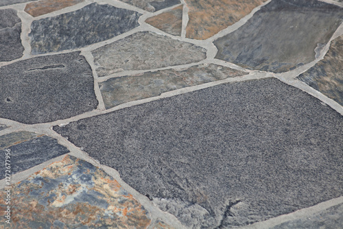 flagstone tiles, background texture in gray, earth tones
