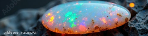 Halbedelstein aus Opal mit feinen Schattierungen und Wellenmustern, opals, nat?rliche steine