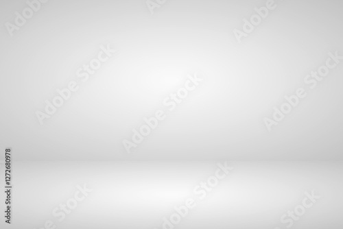 Gray studio room background. 3d empty table for product presentation. Soft gradient mockup for product showcase or photography, vector banner