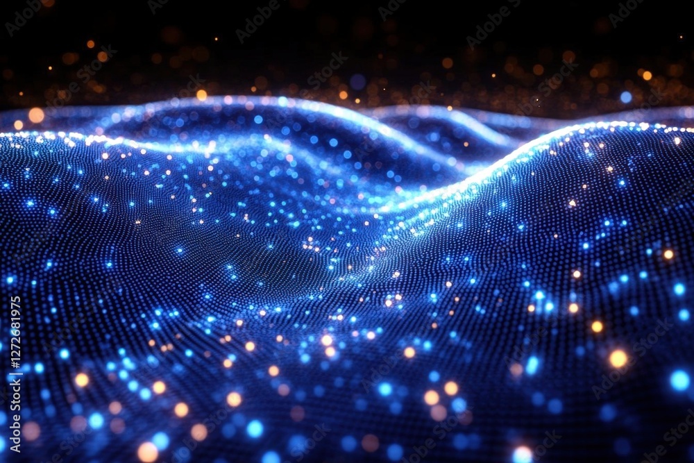 Abstract Glowing Blue Wave Pattern Digital Design Abstract Glowing Blue Wave Pattern Digital Design