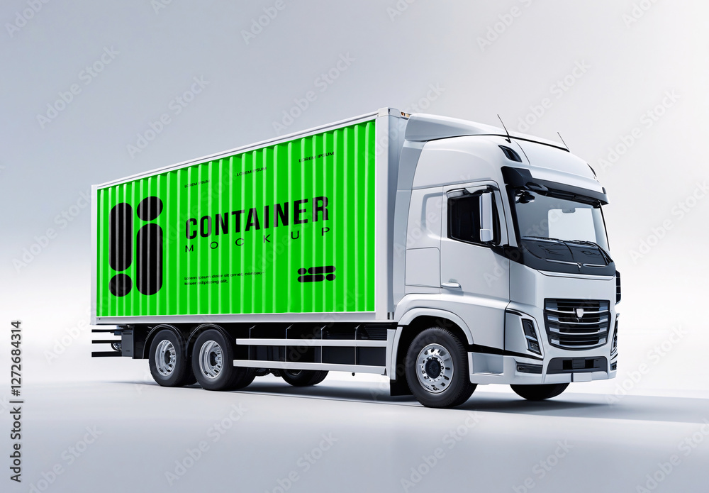 One Shipping Container Template Shipping Container Mockup Template Stock Template | Adobe Stock