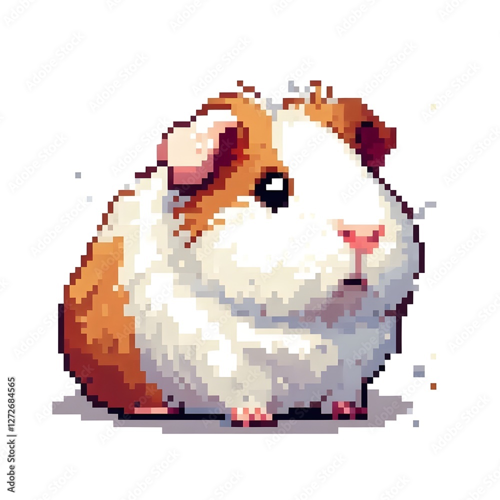 Fototapeta premium 기니피그, 픽셀아트, jpeg, (Guinea pig, pixel art, jpeg)