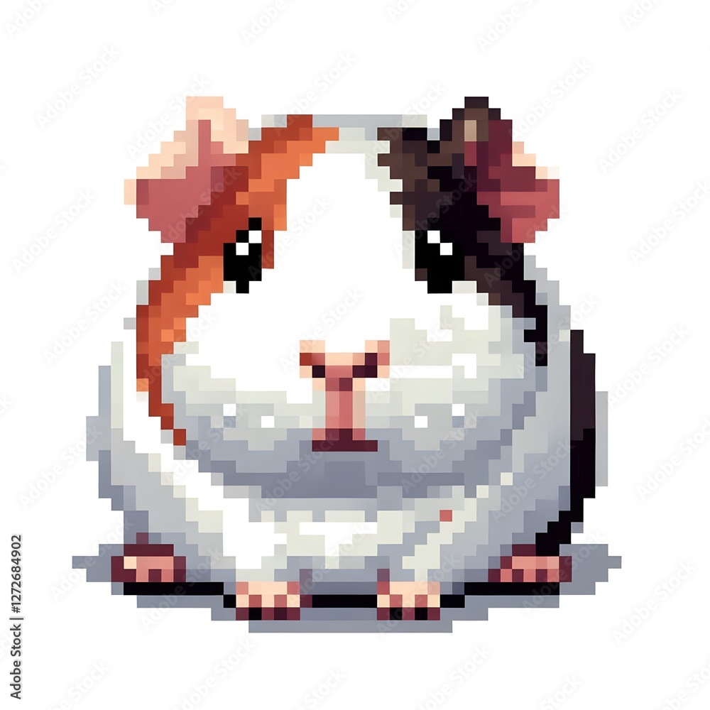 Fototapeta premium 기니피그, 픽셀아트, jpeg, (Guinea pig, pixel art, jpeg)