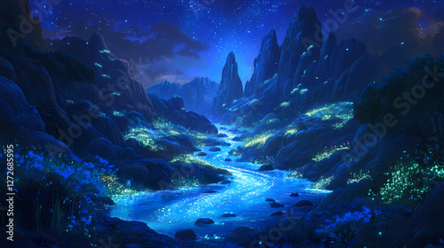 Wallpaper Mural enchanted valley bioluminescent Torontodigital.ca