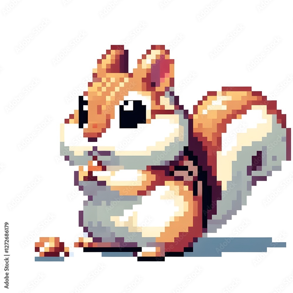 Fototapeta premium 다람쥐, 픽셀아트, jpeg (Chipmunk, pixel art, jpeg)
