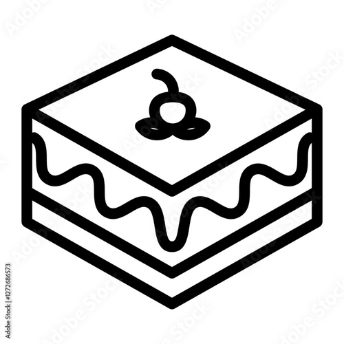 tiramisu Line Icon
