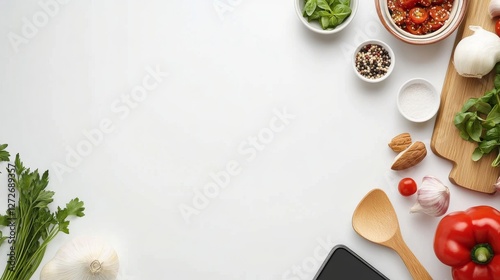 A smartphone showing a recipe app with healthy dishes. Featuring nutrition and meal prep
