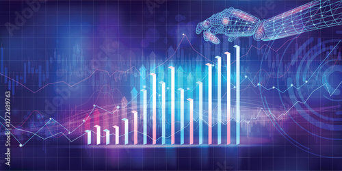 Digital infographics on the topic of analysis and financial growth in business