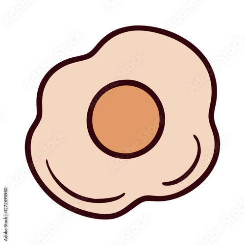 Breakfast fried egg with yellow yolk
