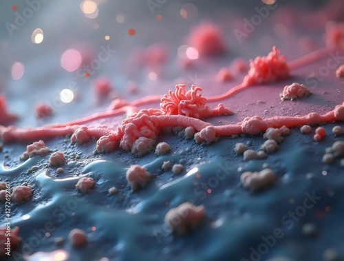 An Image Showing A Close Up Of A Bacterial Biofilm Forming On A Surface With Layers Of Bacteria And Hmjgrbddpfpmexaiek