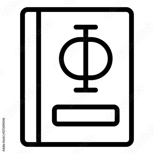 Phi on book icon representing philosophy, wisdom, and theoretical studies