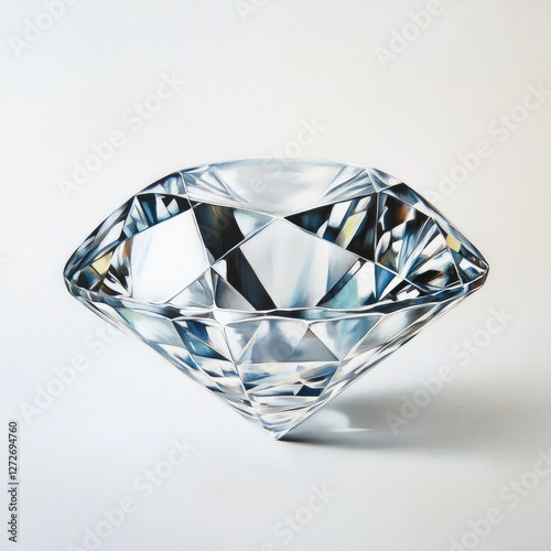 Diamond, Jewel, Light, Reflection, Studio, White Background,  High-Quality,  Close-up photo