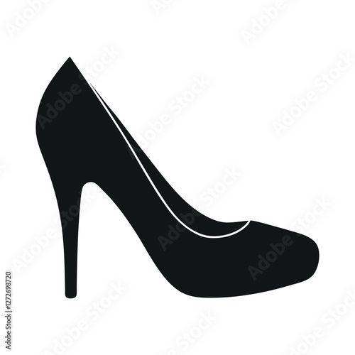 High heel shoe silhouette vector illustration isolated on white background