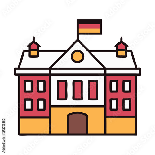 Germany historic building with flag