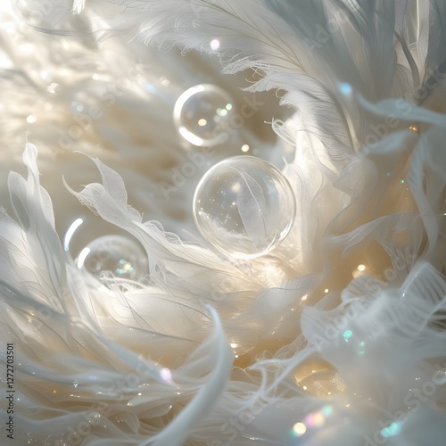 abstract voluminous light and white texture Generative AI