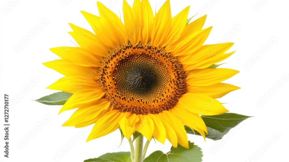 A vibrant sunflower with bright yellow petals and a dark center. A vibrant sunflower with bright yellow petals and a dark center.