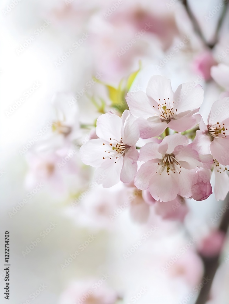 Delicate cherry blossoms in full bloom with soft focus effect : Generative AI Delicate cherry blossoms in full bloom with soft focus effect : Generative AI