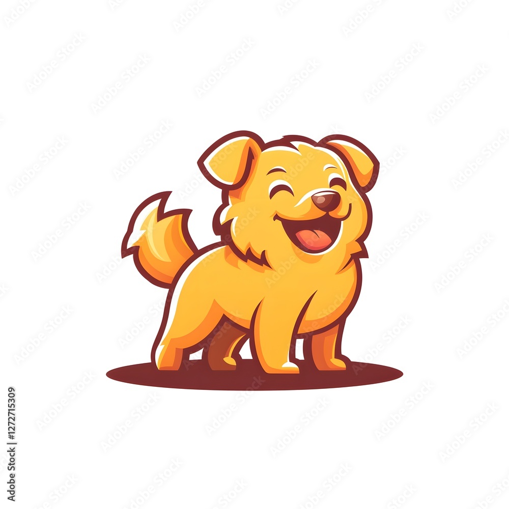 Fototapeta premium a cute golden dog with a cheerful expression