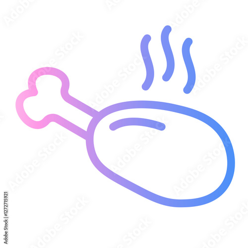 chicken Line Gradient Icon