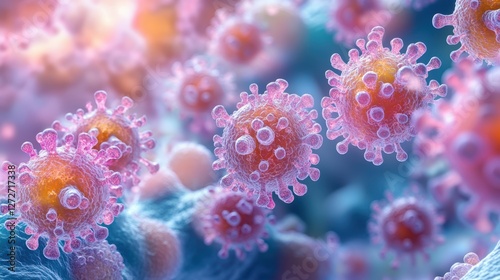 Colorful Representation of Viral Capsid Assembly photo