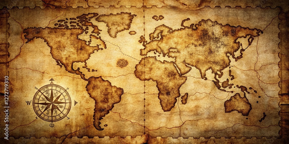 Fototapeta premium Vintage Pirate QR Code: Retro Scannable Treasure Map Design