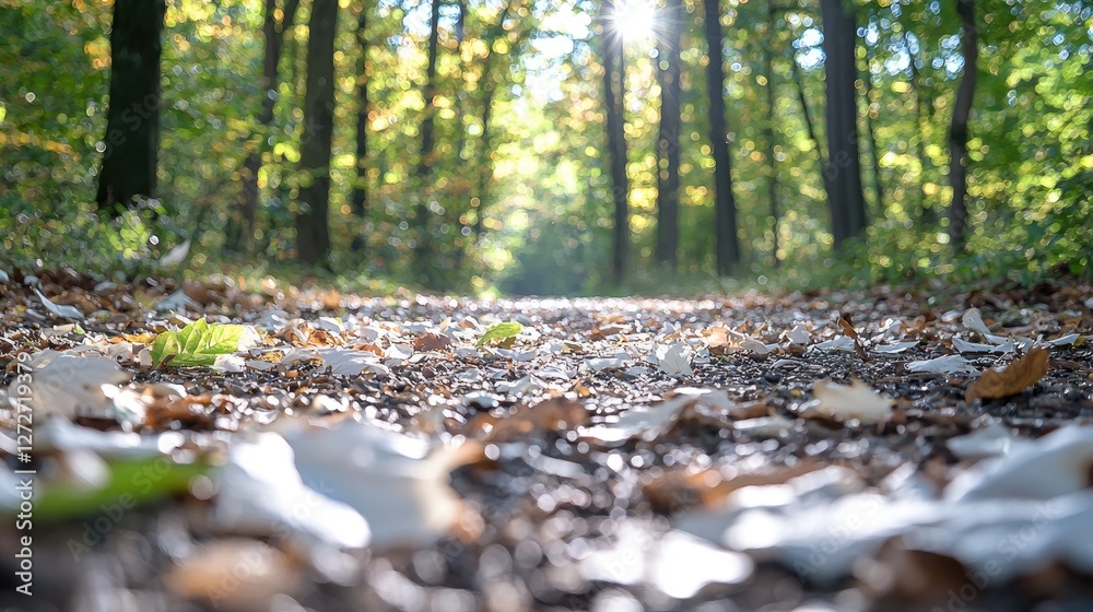 Autumn forest path sunlight leaves nature walk Autumn forest path sunlight leaves nature walk