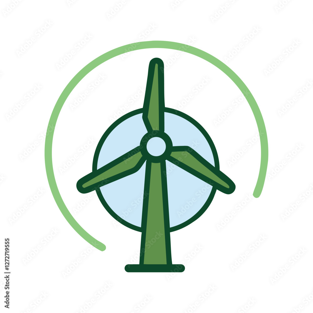 Wind turbine sustainable energy icon Wind turbine sustainable energy icon