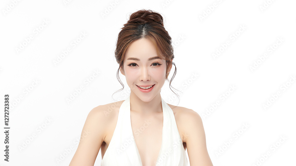 Beautiful young asian woman with clean fresh skin on white background, Face care, Facial treatment, Cosmetology, beauty and spa, Asian women portrait. Beautiful young asian woman with clean fresh skin on white background, Face care, Facial treatment, Cosmetology, beauty and spa, Asian women portrait.