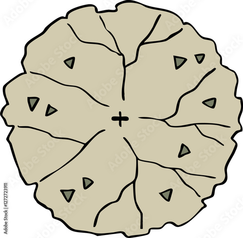 hand drawn cartoon decoration top view of tree illustration.