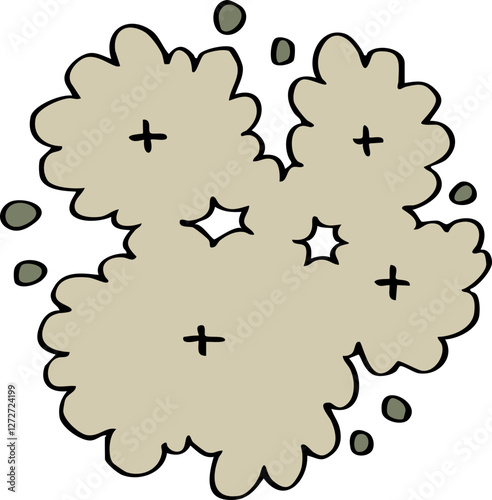 hand drawn cartoon decoration top view of tree illustration.