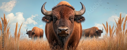 highland cow in the field
