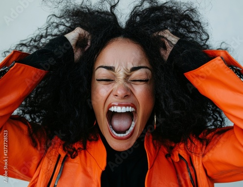 Sad emotional expression of an african american woman