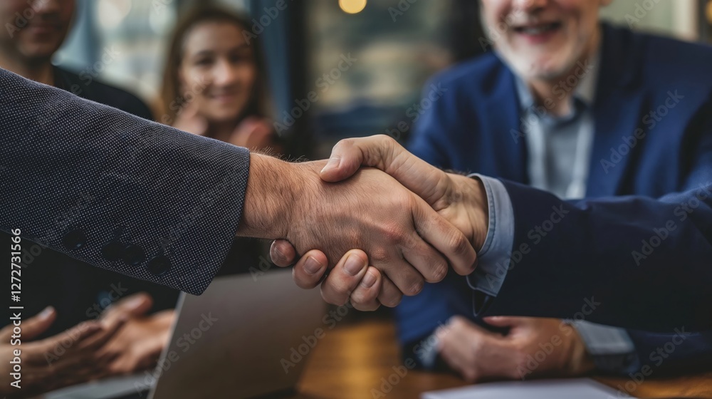 Generative AI, Corporate merger, startup success, and business negotiations in a modern workspace
