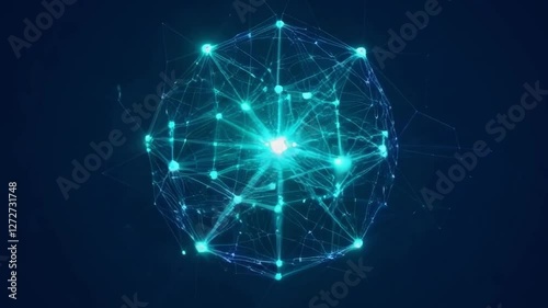 A grid representing a neural network with twinkling lights at intersections