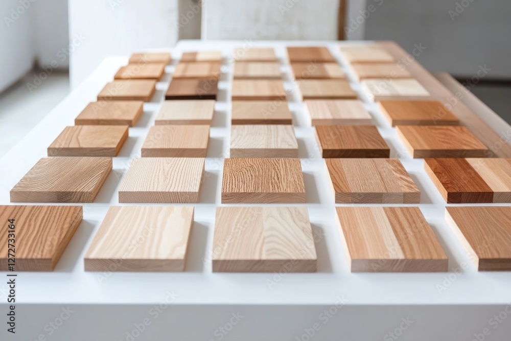 Display of various wooden samples on a table Display of various wooden samples on a table
