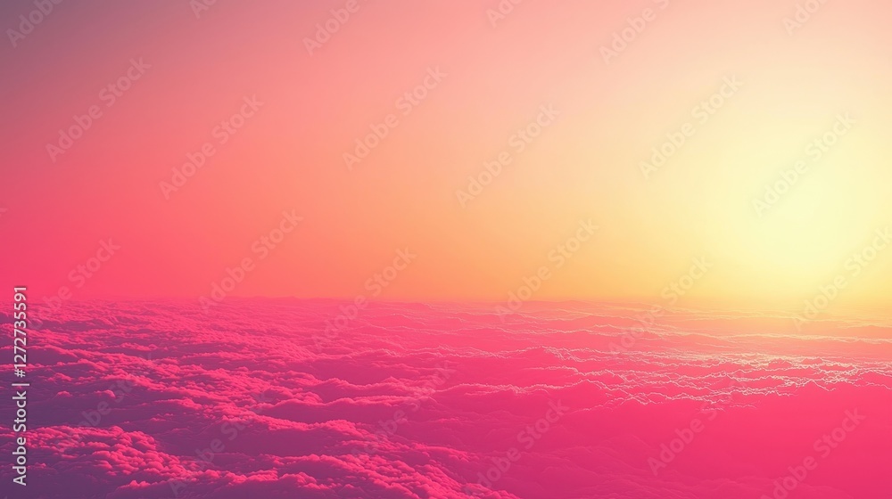 Fototapeta premium Sunrise over colorful clouds sky landscape tranquil aerial view nature's beauty